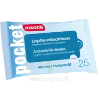 Assanis Pocket Lingette Antibactérienne Mains Paquet/25 à JUAN-LES-PINS